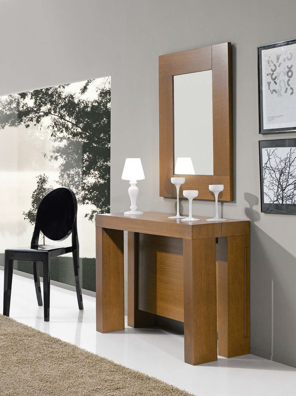 Консоль трансформер 140x80 364 Nogal-10 Disemobel