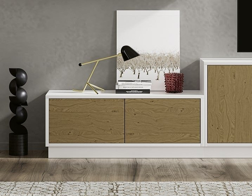Тумба ТВ Nora 3014.7 Blanco/Nuez Disemobel