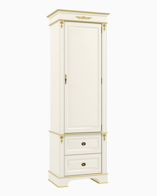 Шкаф 1302-О.01 Слоновая кость с золотом Атриум Правый