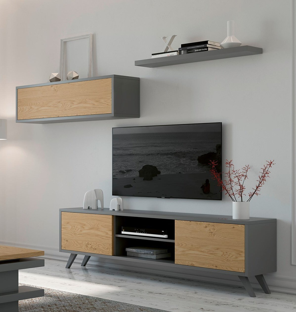 Тумба ТВ Nora 3024.7 Plomo/Nordico Disemobel