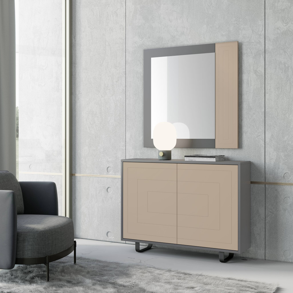 Узкая тумба Nora 3008.2 Plomo/Almendra Disemobel