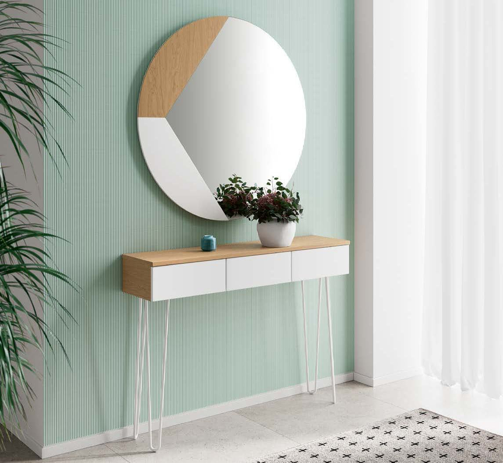 Зеркало в раме Kendra 4023 Roble Nature/Blanco Mate Disemobel