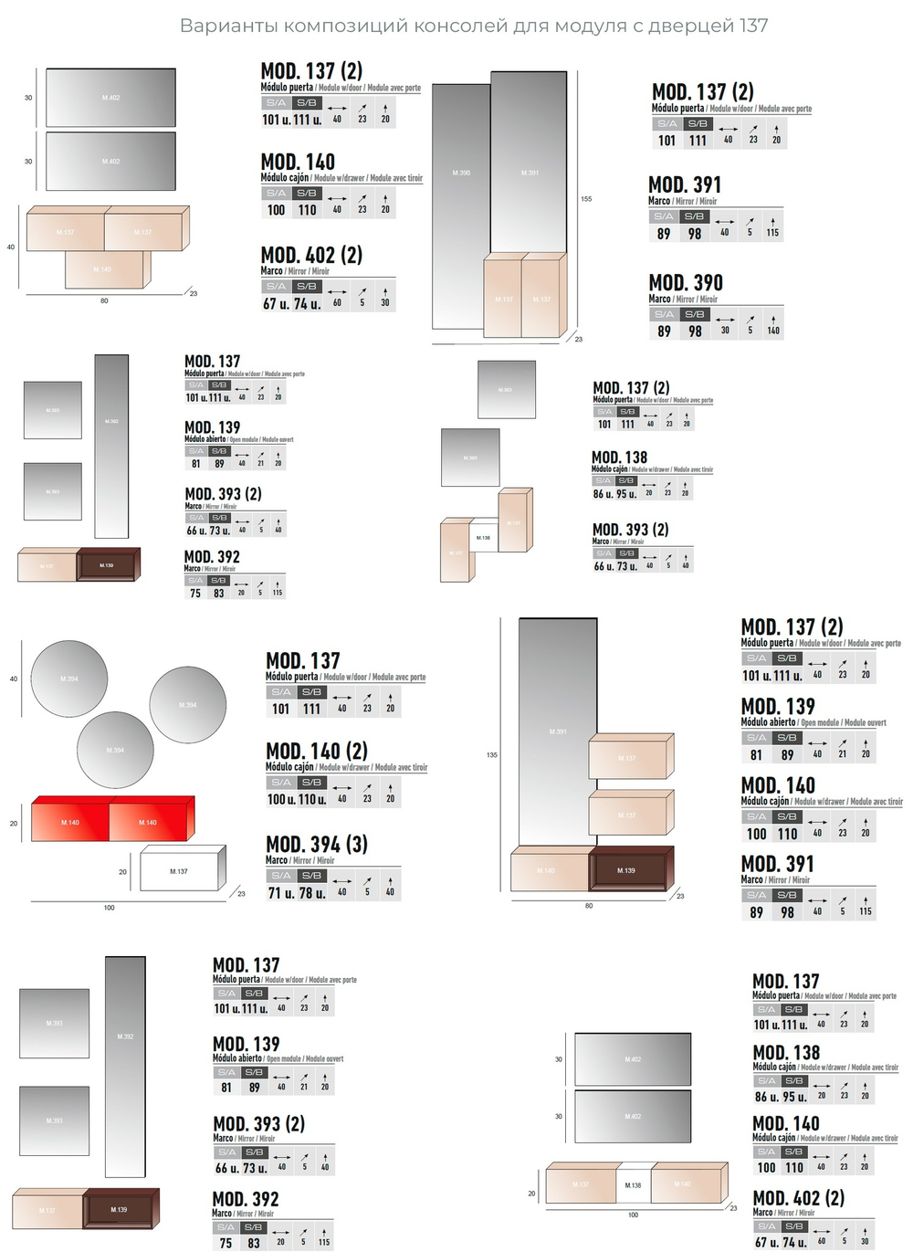 Консоль подвесная с дверью 137 Disemobel