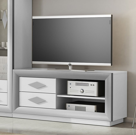 Тумба ТВ Cloe 2013 Blanco/Plata Disemobel