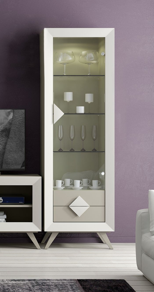 Витрина Cloe 2026 Beig/Moka Disemobel