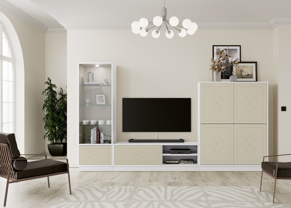 Витрина Nora 3038.1 Blanco/Capuccino Disemobel