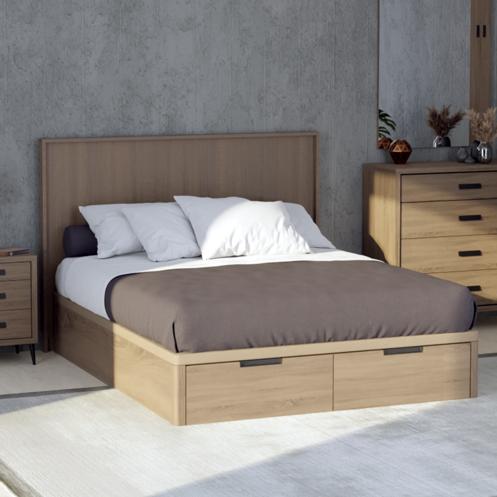 Кровать Drawer/Kubik 160*200 Roble Contorno/Roble - Koala Beds