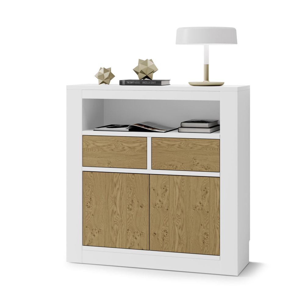 Узкая тумба Nora 3048.7 Blanco mate/Tilo Disemobel