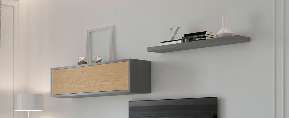 Полка Nora 2030 Plomo/Nordico Disemobel